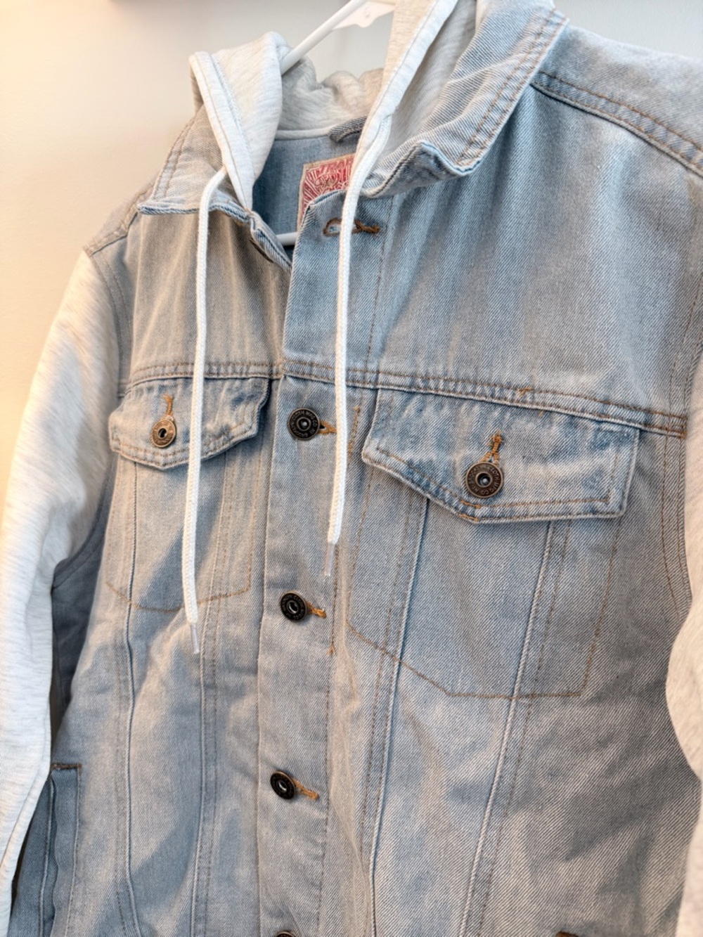 Light Wash Denim Jacket with Hood